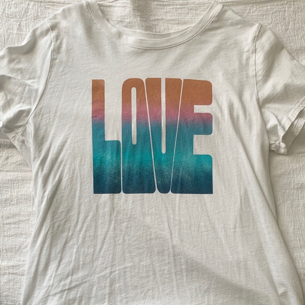 LAST CALL: Old Navy White Tee with Multicolor 'LOVE' Graphic